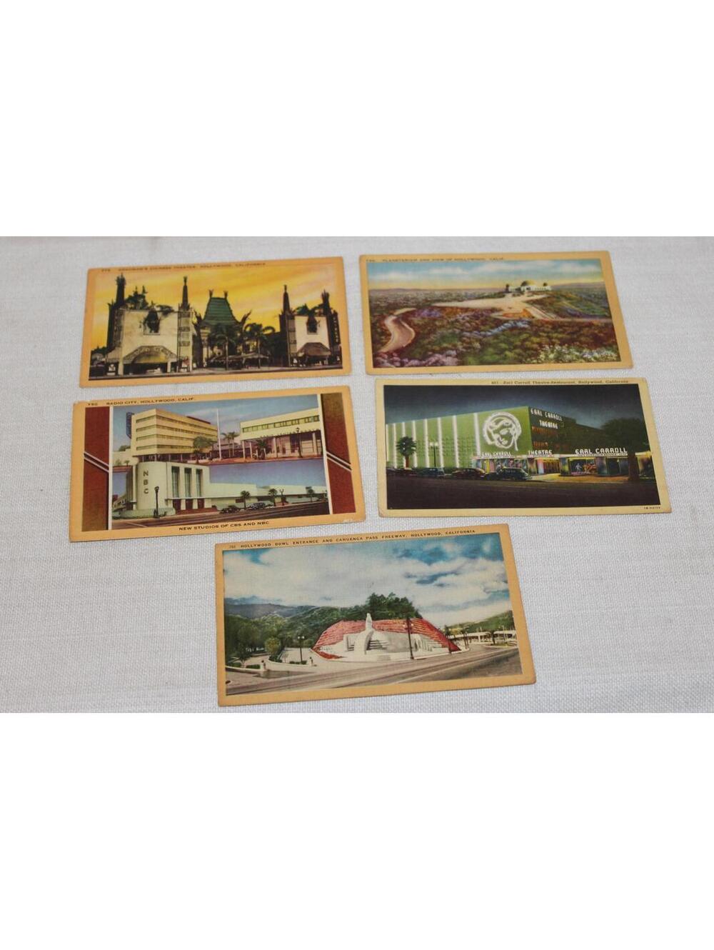 Vintage Hollywood California Postcard Set of 5
